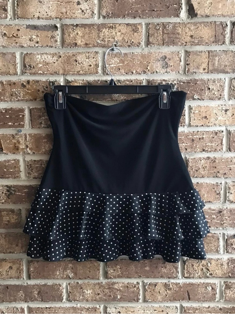 Y2K tiered ruffle Black Polka Dot Ruffle Hem Women's mini Skirt
